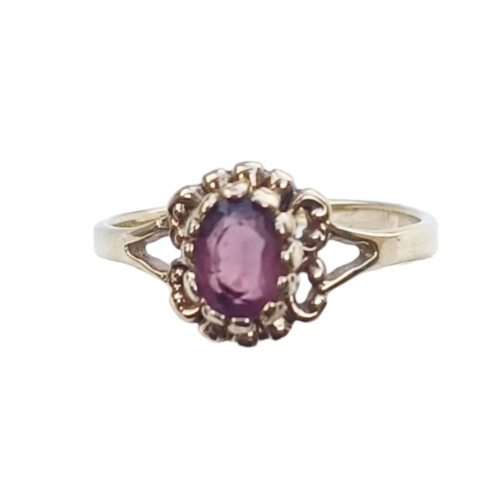 14K or 18K GE ESPO (Joseph Esposito) Gold Amethyst Stone Ring